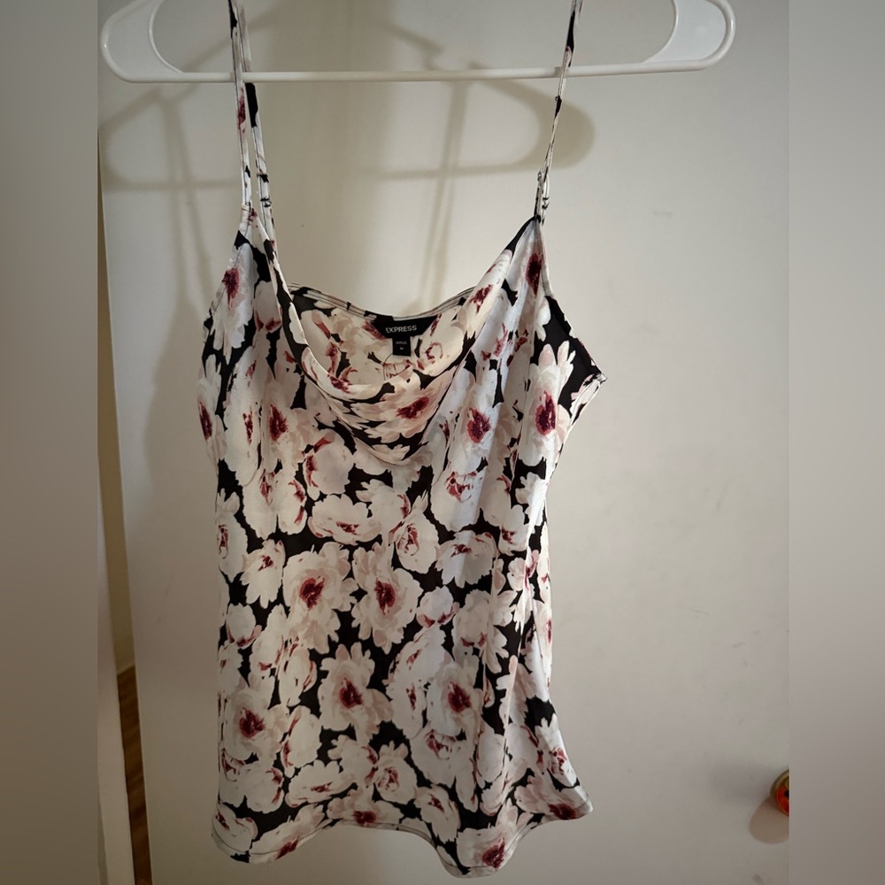 Express Black and White Floral Camisole